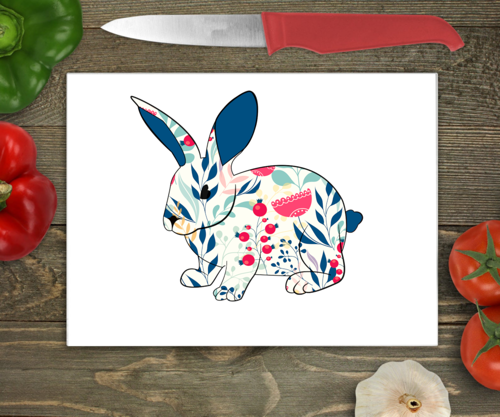 Rabbit Glass Chopping Board